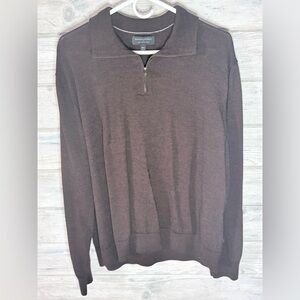 Banana Republic Men's Dark Brown Half-Zip Sweater Size XXL